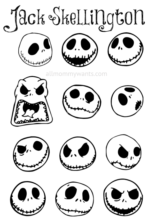 Jack Skellington Printable Face