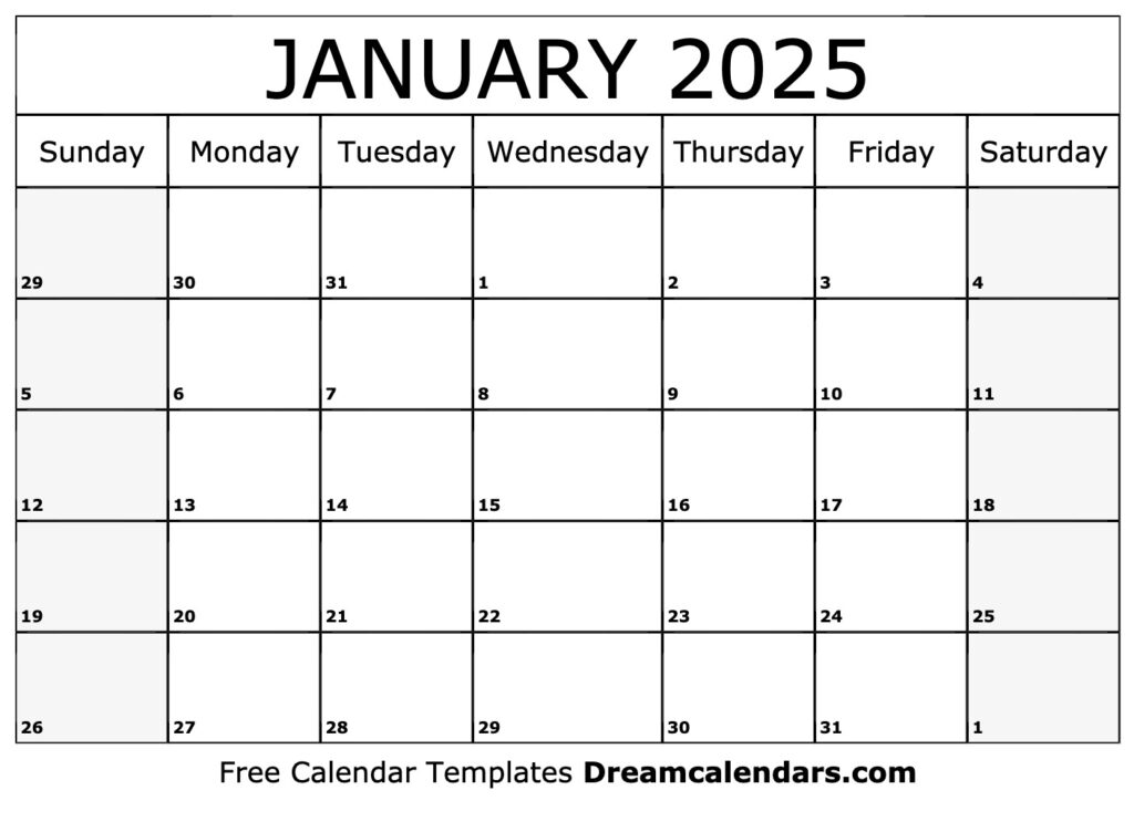 January 2025 Calendar Free Printable With Holidays And Observances