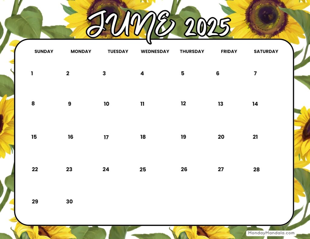 June 2025 Calendar 52 Free PDF Printables 