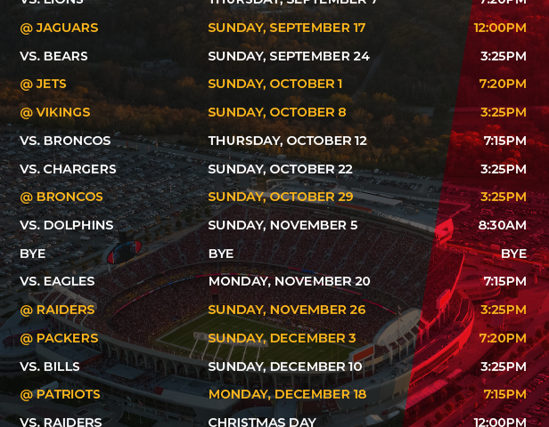 Kansas City Chiefs Calendar 2025 A Comprehensive Guide To The Upcoming