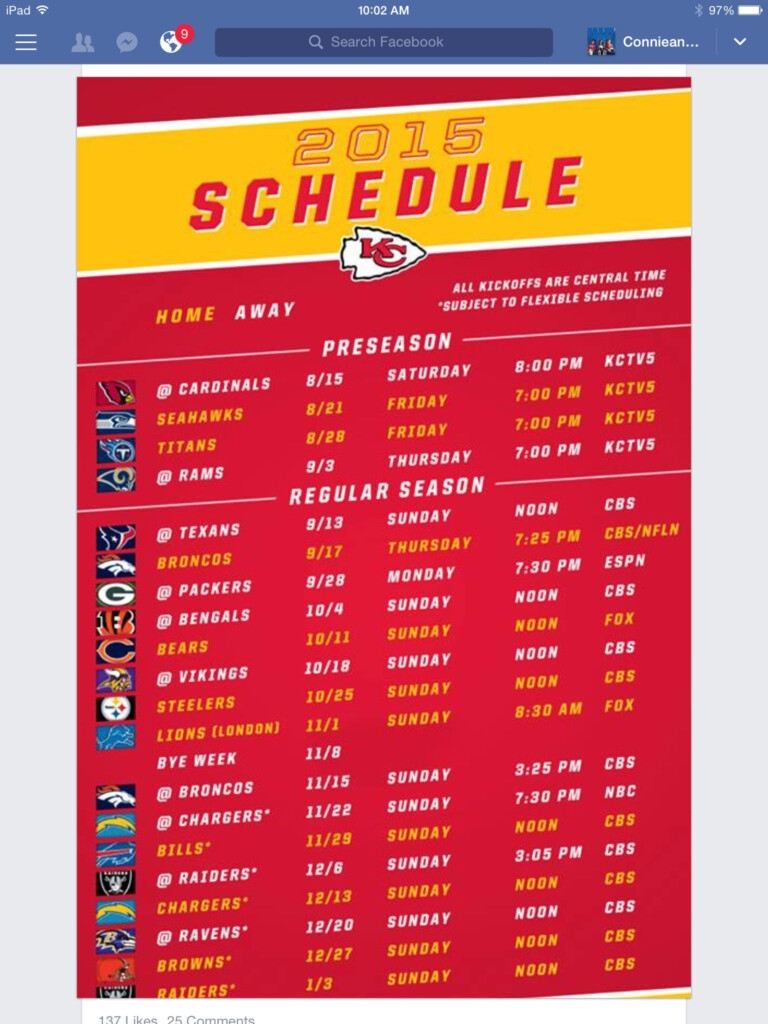 Kansas City Chiefs Schedule 2025 Season Kiri Donetta