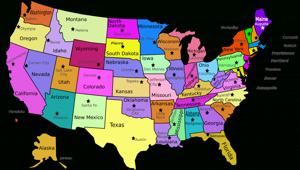 Labeled Map Of 50 States