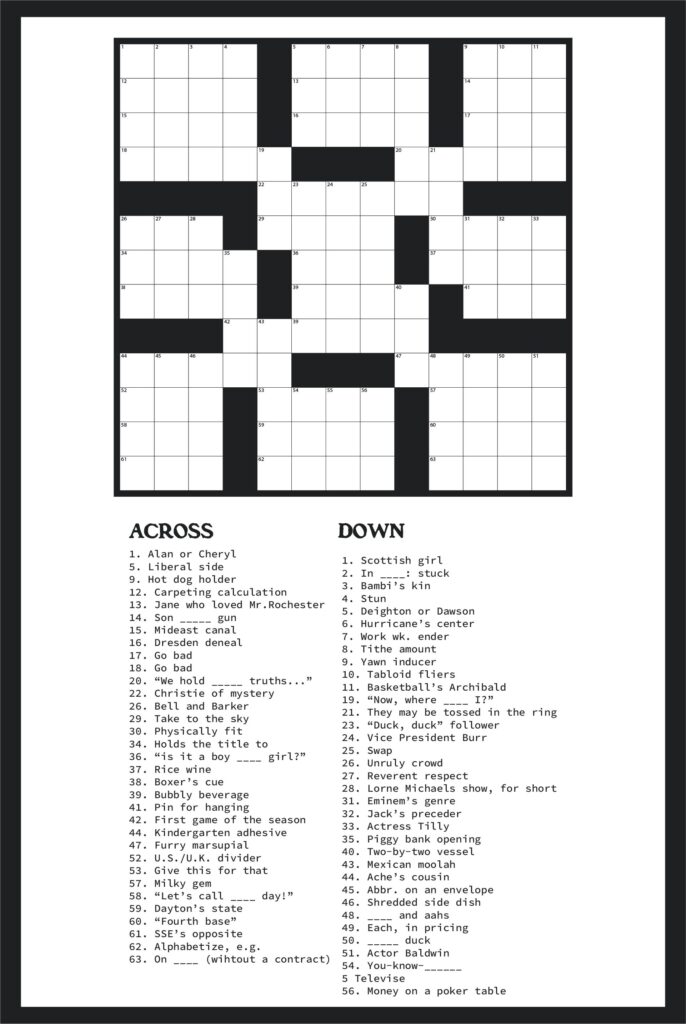 Large Print Easy Crossword Puzzles 10 Free PDF Printables Printablee