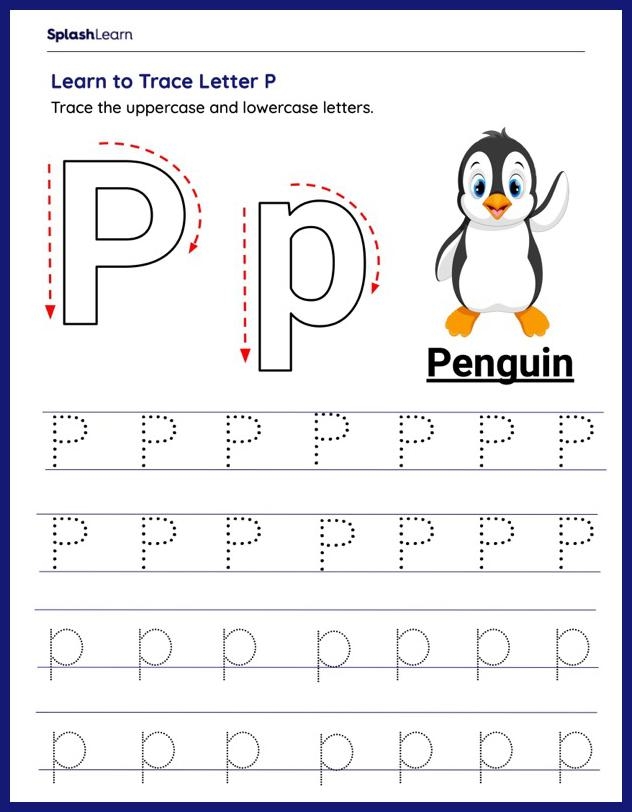 Letter P Tracing Worksheets For Kids Online SplashLearn