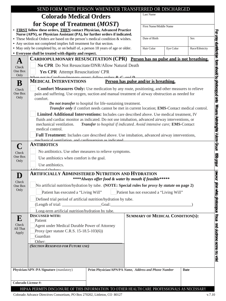 Most Form Colorado Fill Out Sign Online DocHub