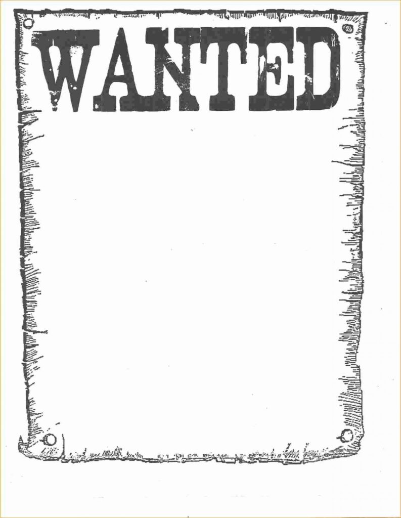 Most Wanted Poster Template Printable