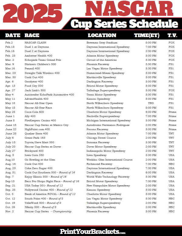 Nascar 2025 Schedule Chicago Tribune Isaac Gray