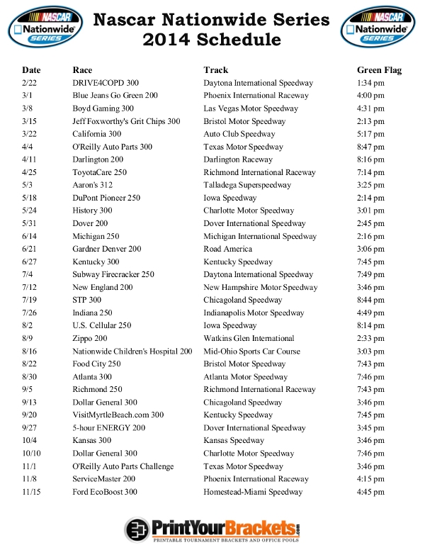 Nascar Schedule 2025 Pdf Reena Ardelia