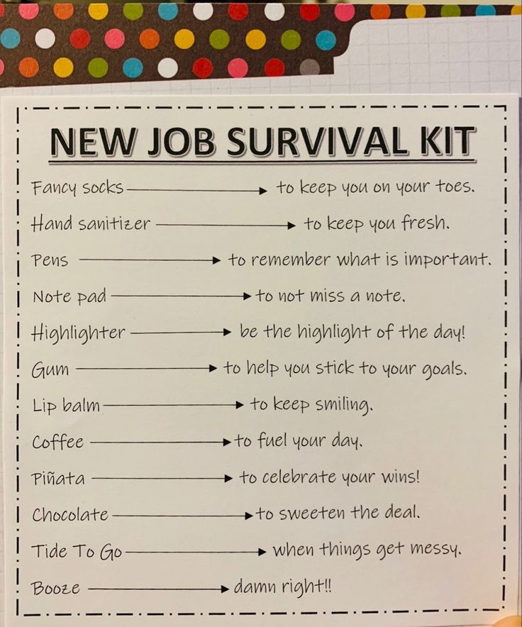 New Job Survival Kit Template Printable Printable Templates Free