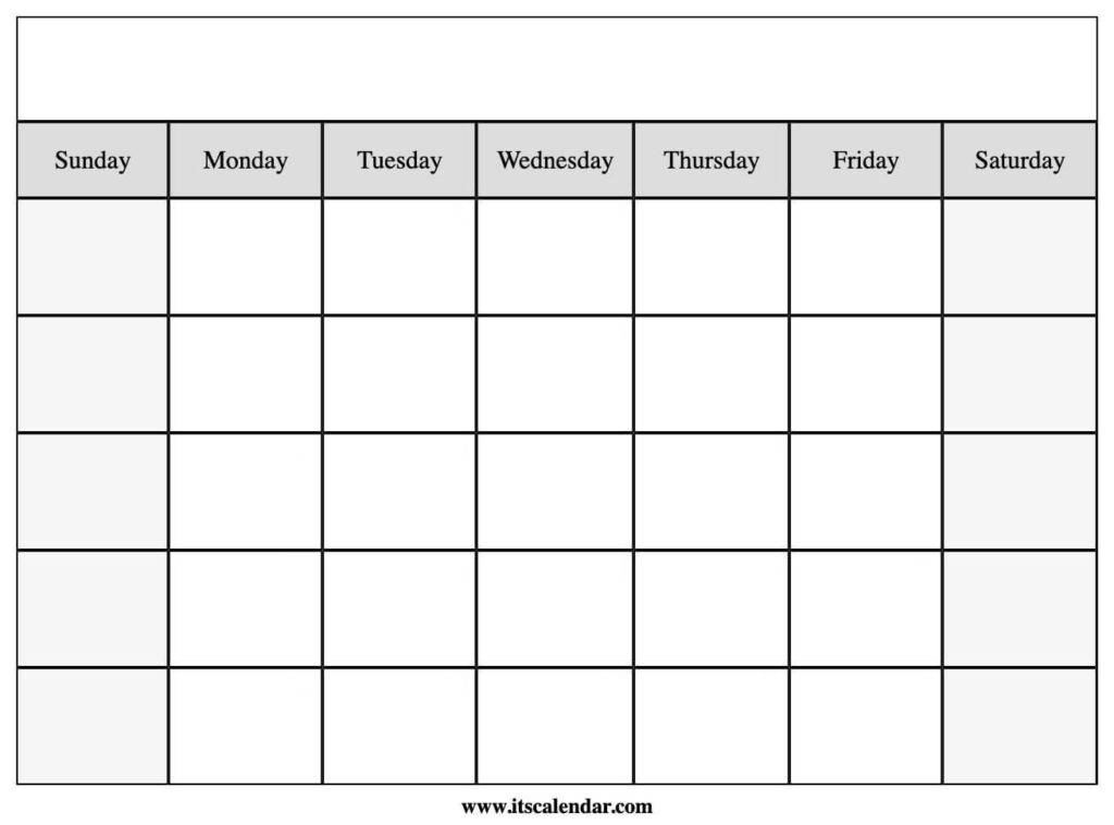 Printable Blank Calendar