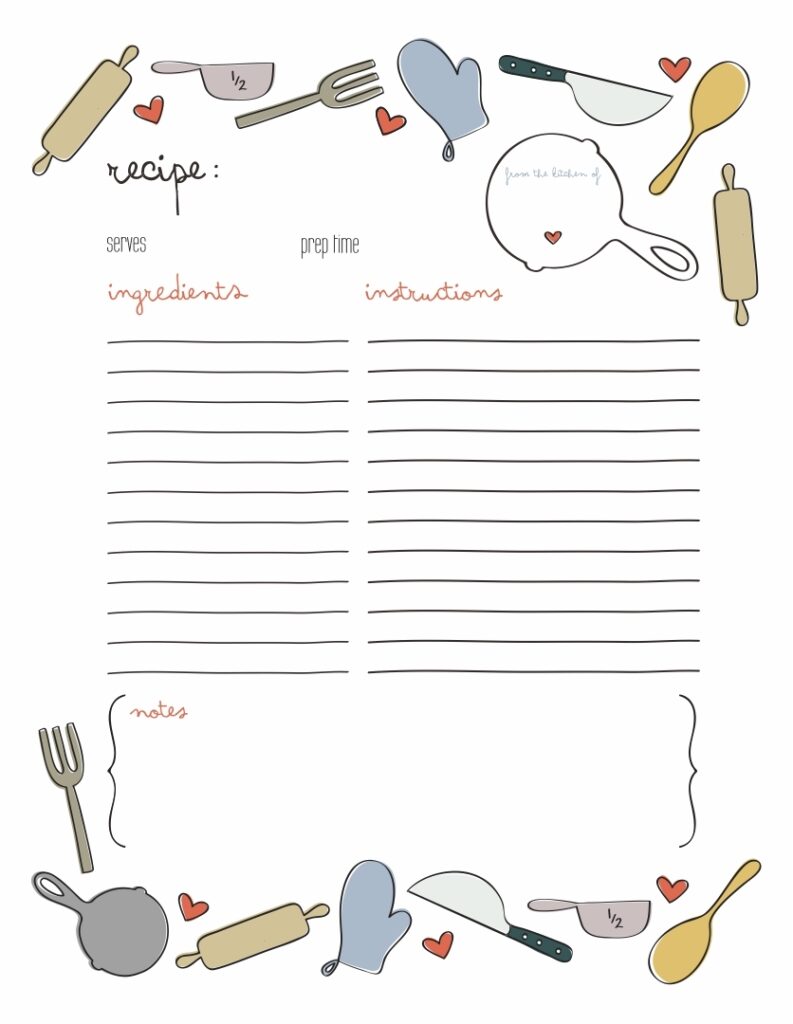 Printable Blank Recipe Template