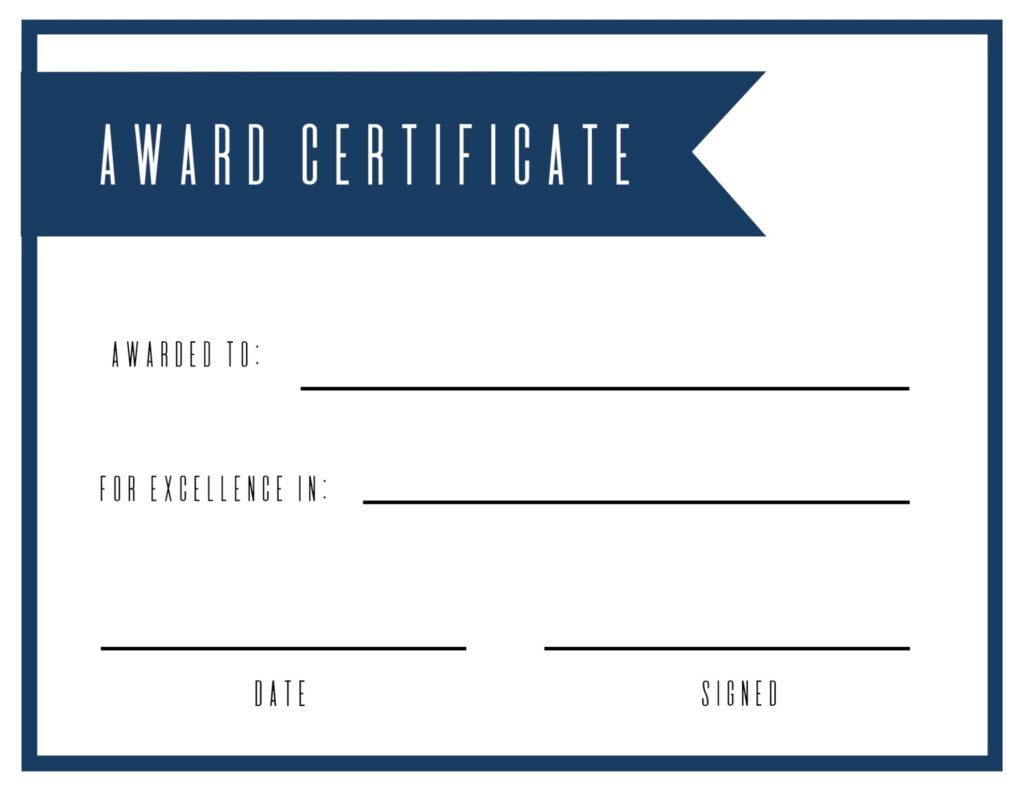 Printable Certificate Of Recognition Templates Free