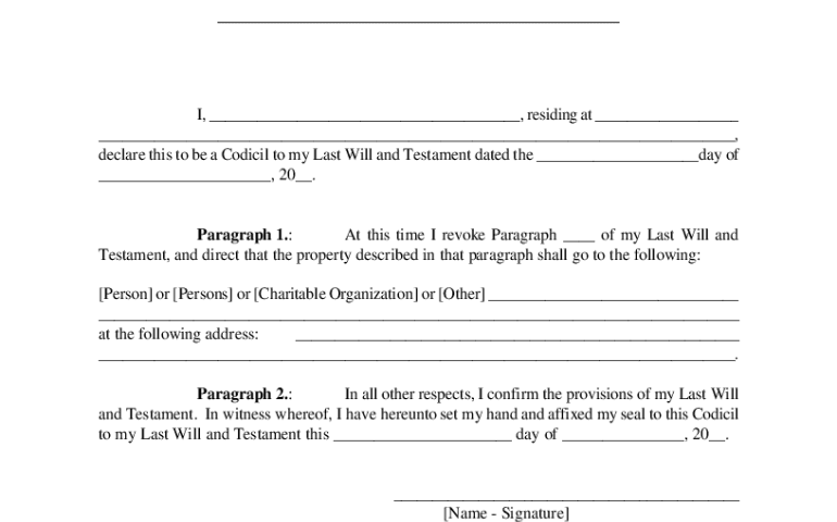 Printable Codicil Template Uk Gov PDF AirSlate SignNow