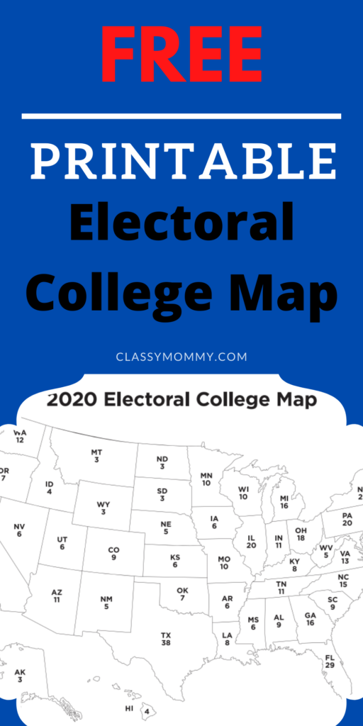 Printable Electoral College Map For Kids