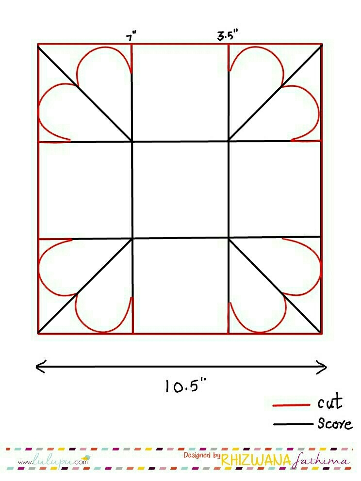 Printable Exploding Box Template 12X12