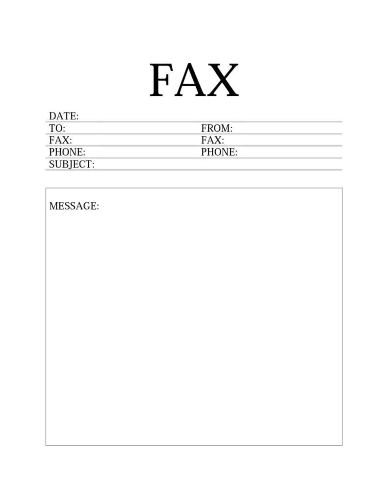 Printable Fax Cover Sheet Template Free Printable Template Free