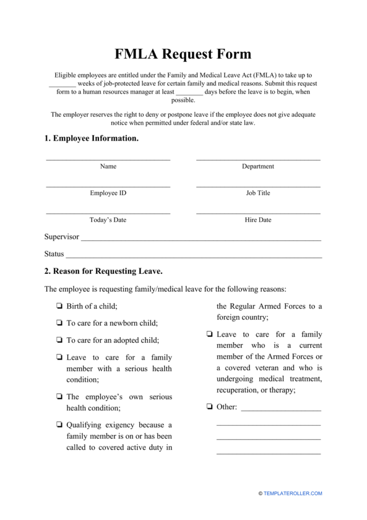 Printable Fmla Forms