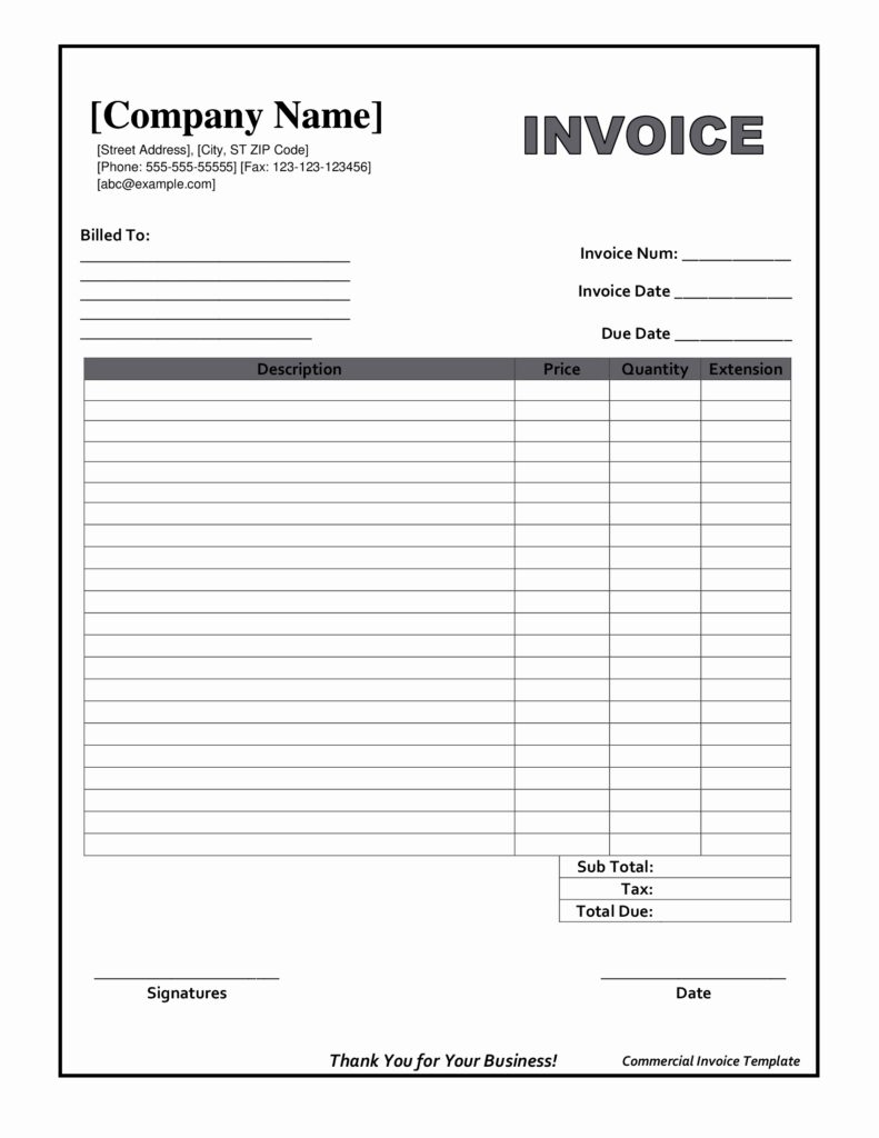 Printable Free Invoice