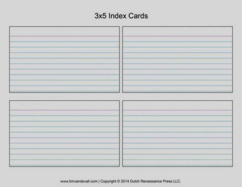 Printable Index Card Template 3 X 5 For Word