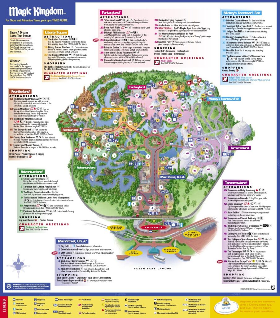 Printable Map Magic Kingdom