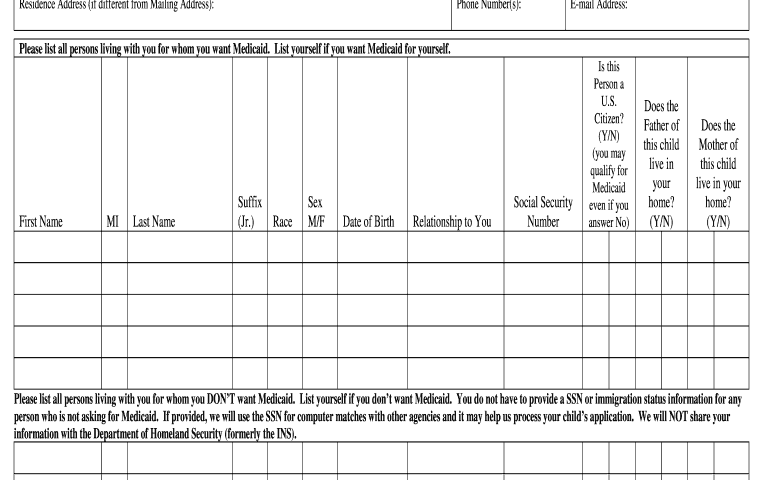 Printable Medicaid Application TUTORE ORG Master Of Documents