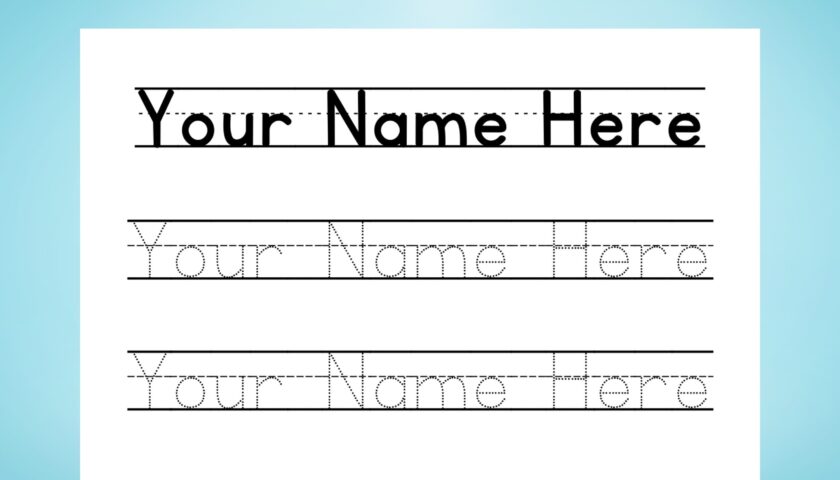 Printable Name Tracing Worksheets Custom Handwriting Practice Etsy