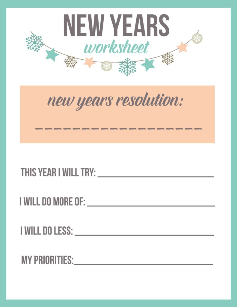 Printable New Year Resolution Template Plus Tips On How To Set 