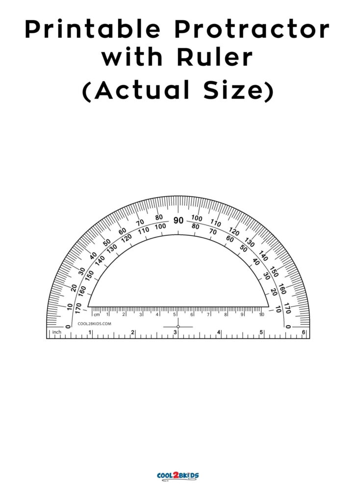 Printable Protractor Actual Size Cool2Bkids Printable Ruler 