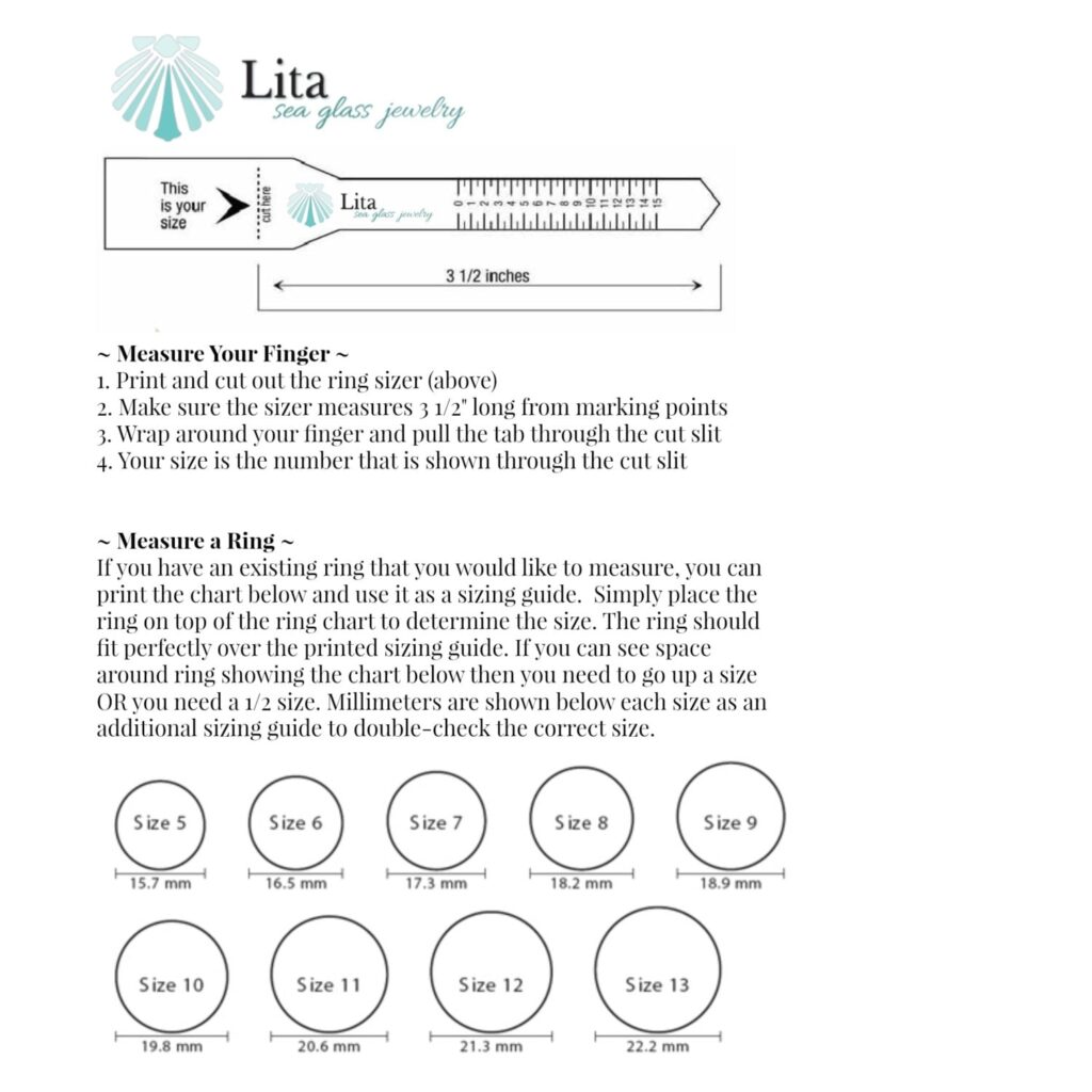 Printable Ring Sizer Strip Cut Out The Sizing Guide To The Right 