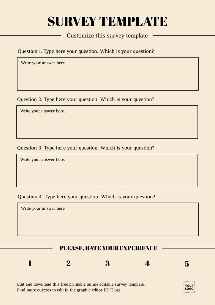 Printable Survey Template