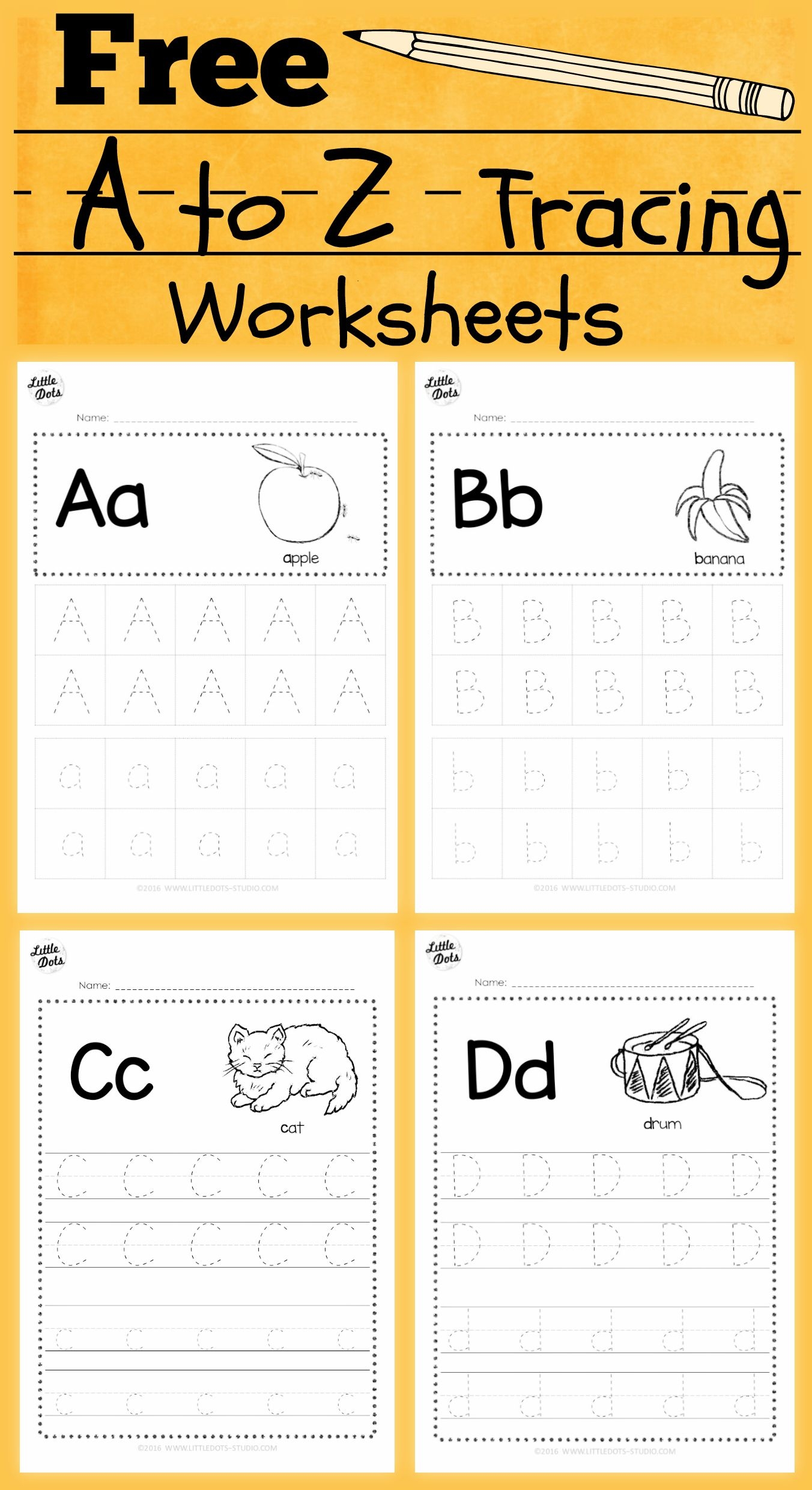 Printable Tracing Alphabet Letters A To Z