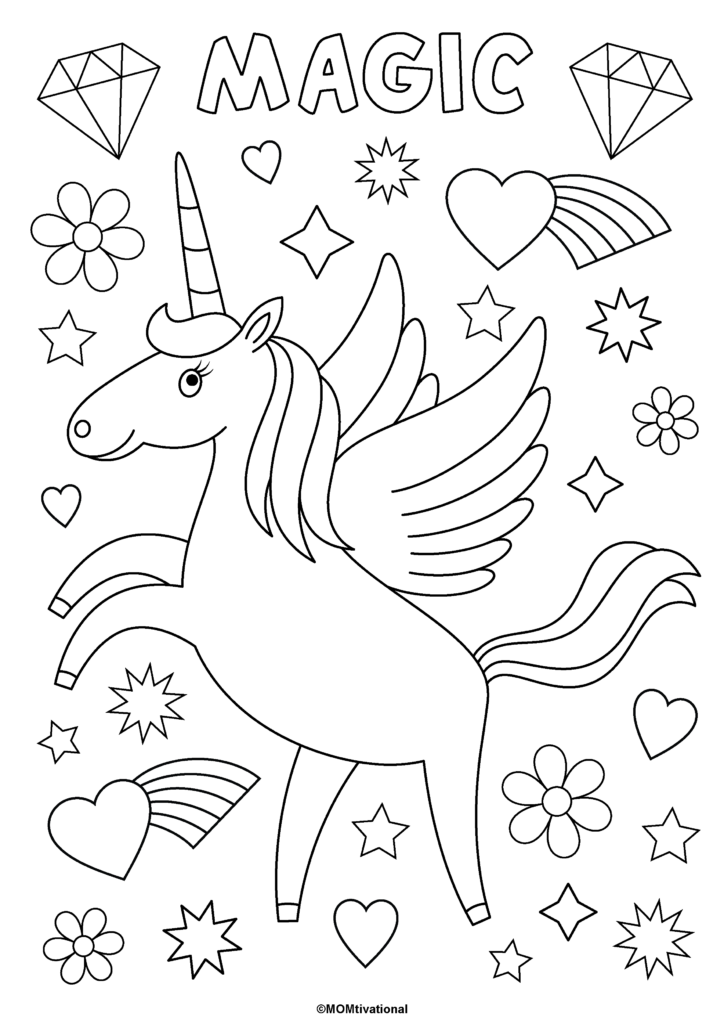 Printable Unicorn Coloring Page