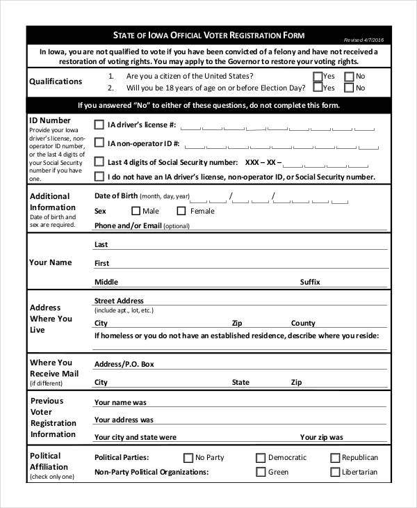 Printable Voter Registration Form Printable Form 2024