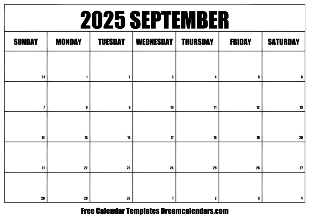 September 2025 Calendar Free Printable With Holidays And Observances