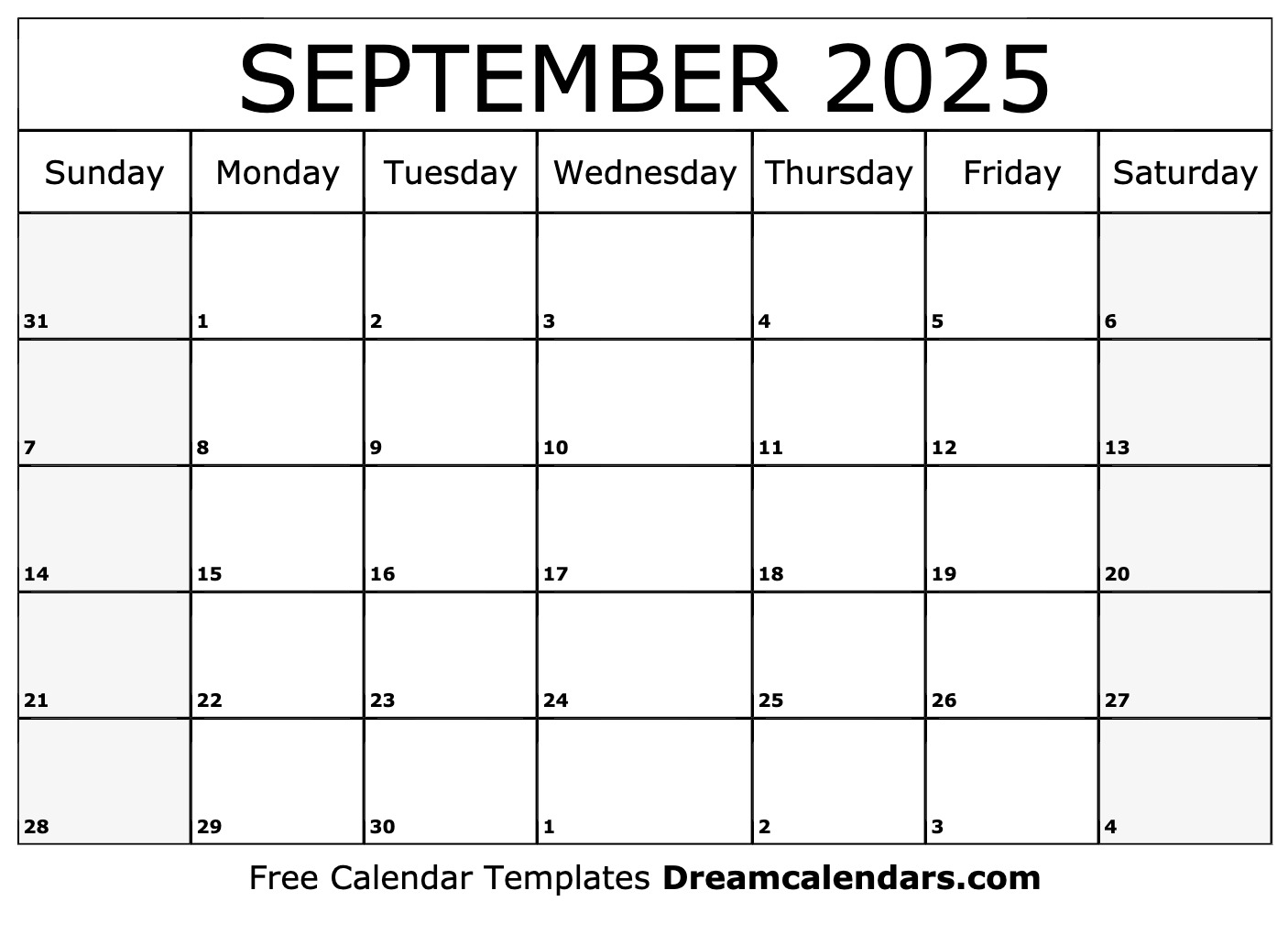 September 2025 Calendar Free Printable With Holidays And Observances