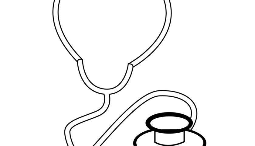 Stethoscope Template Printable Pattern Stencils Coloring Outline