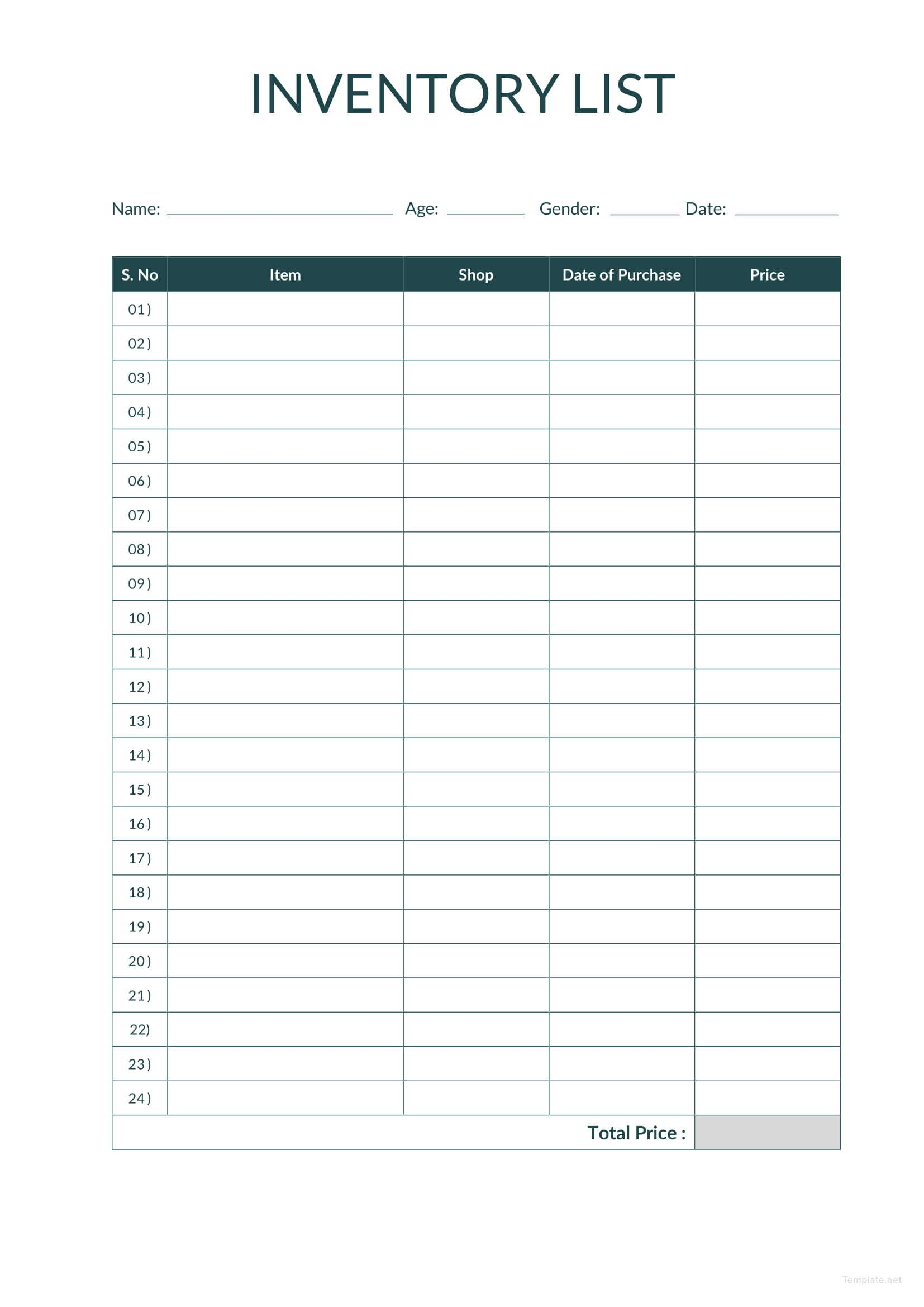 Supply Inventory Free Printable Inventory Sheets