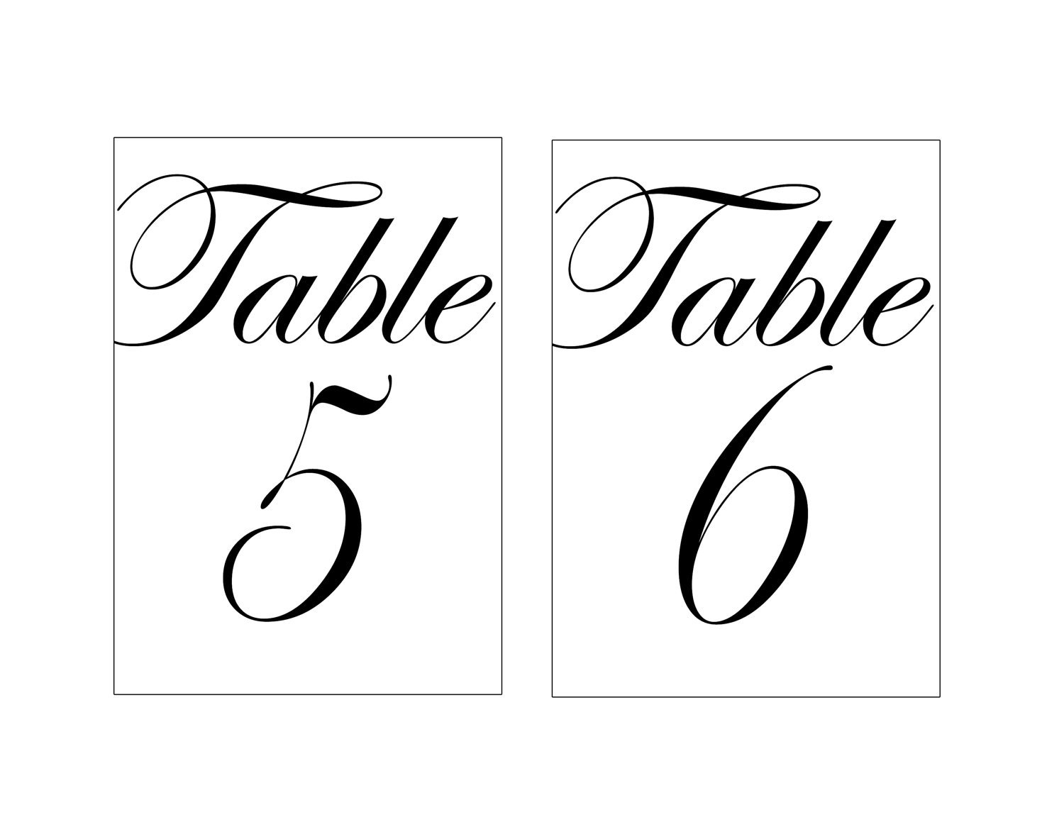 Template Free Printable Table Numbers 1 40