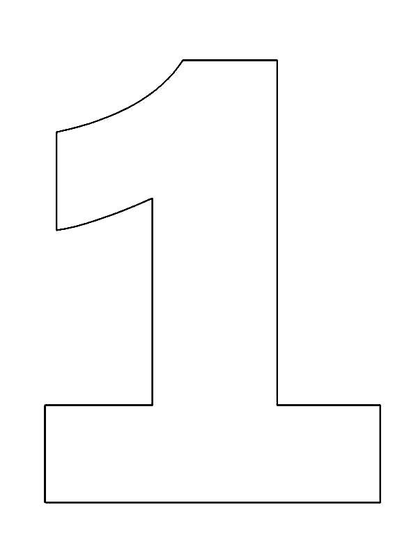 Template Printable Number 1 Outline