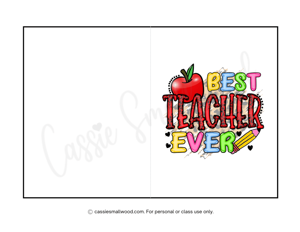 THE BEST Teacher Thank You Cards 21 Free Printables Cassie Smallwood