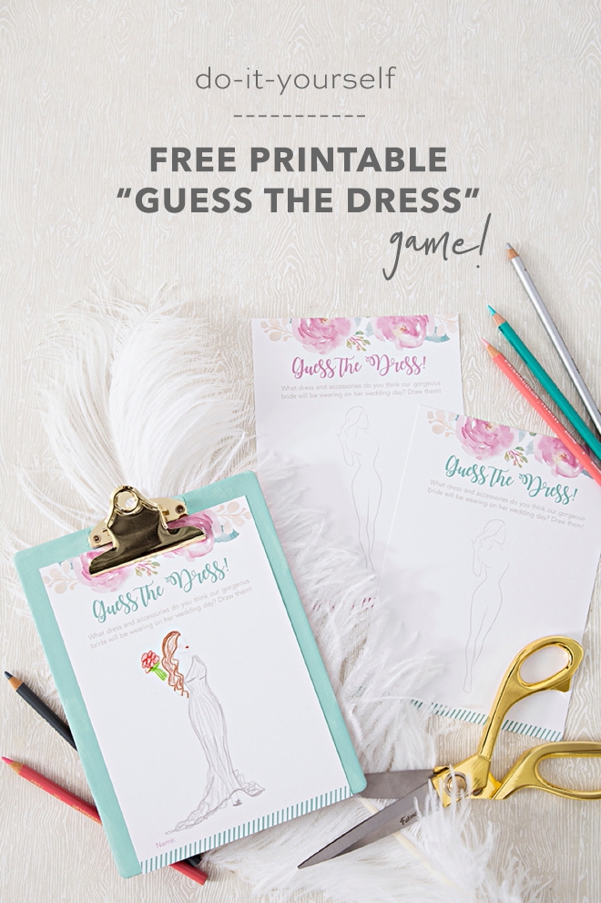 This FREE Printable Guess The Dress Bridal Shower Game Is Adorbs