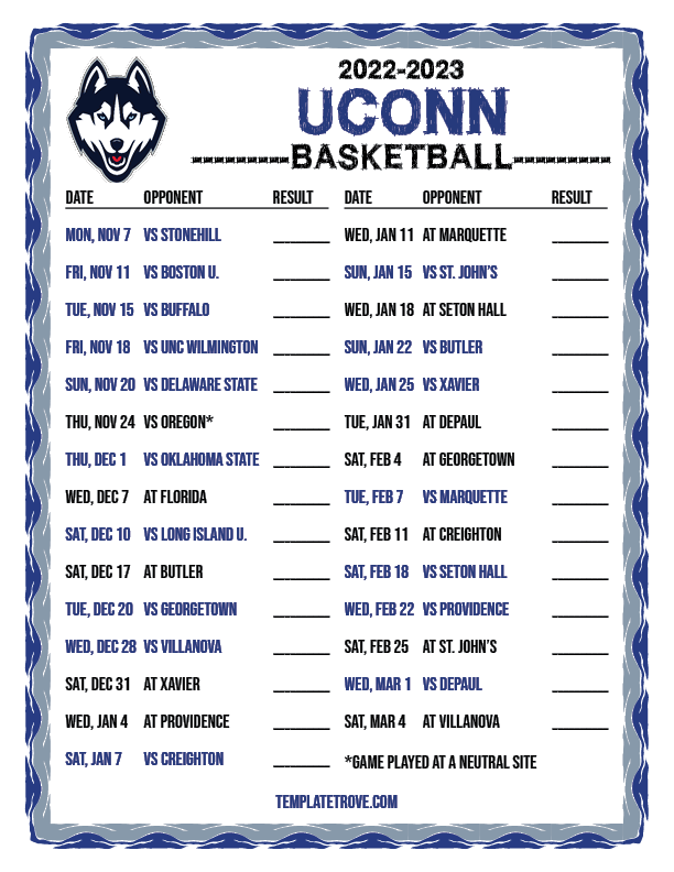 Uconn Womens Basketball Schedule 2024 24 Printable Sheba Domeniga