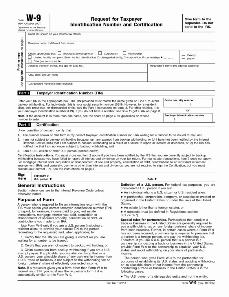 W9 Tax Form 2025 Free Deirdre Nash