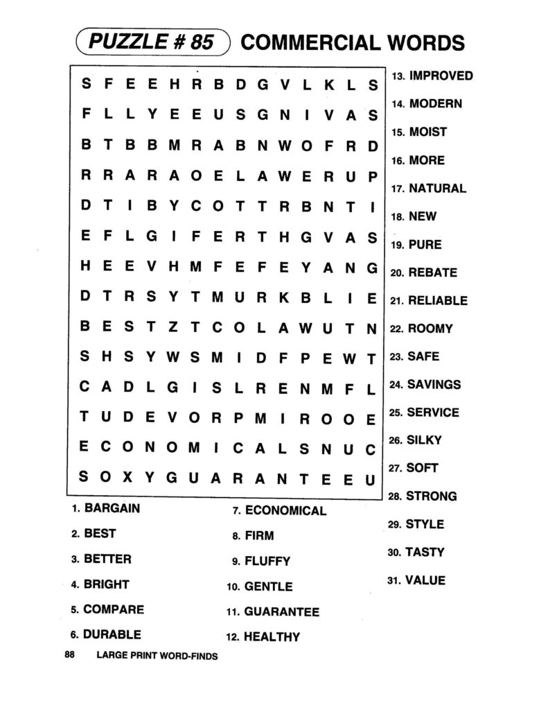 Word Searches Printable For Adults Printable Word Search