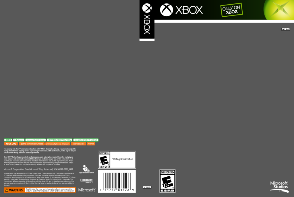 Xbox Game Cover Template