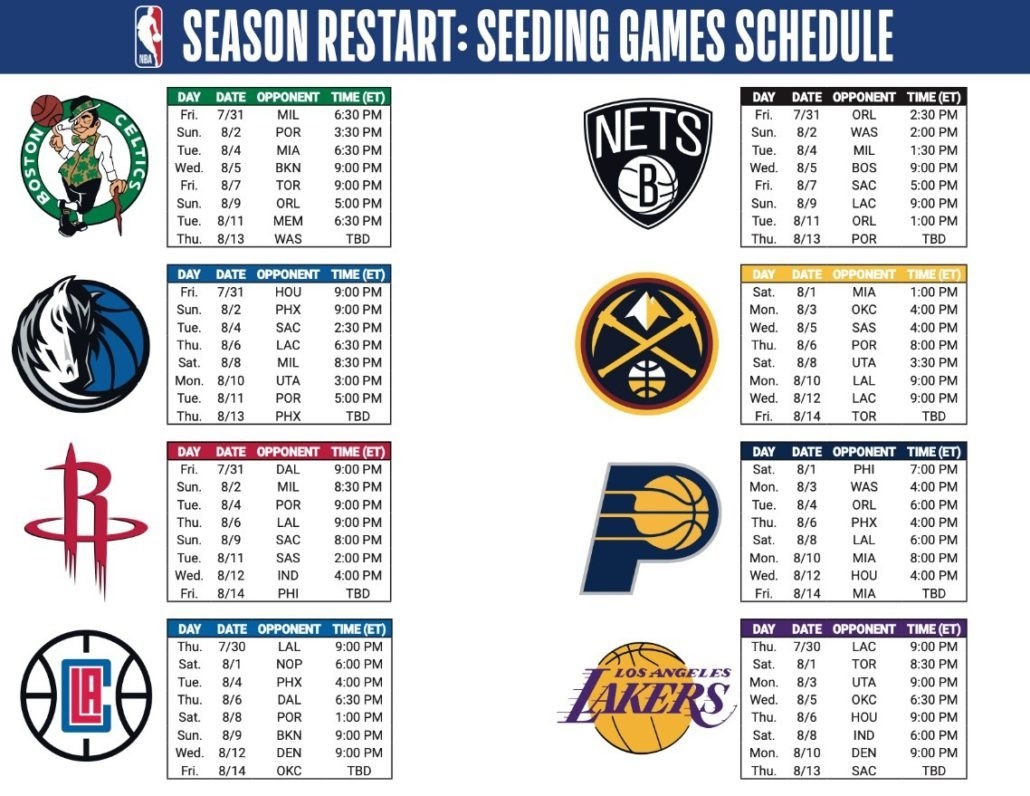 Nba Printable Schedule All Teams Free Printable Schedules